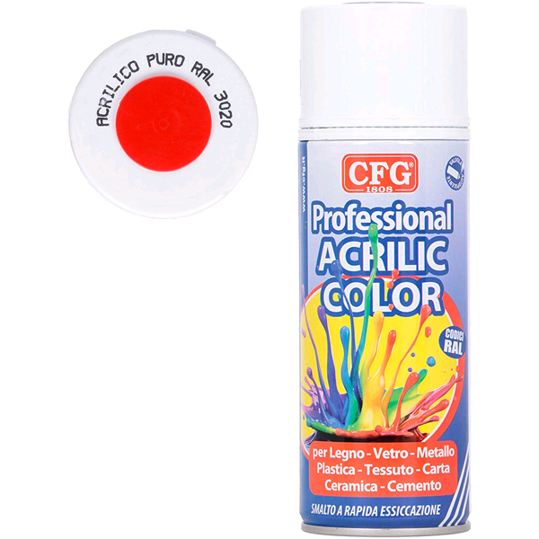 SPRAY SMALTO ACRILICO PURO ML.400 ROSSO TRAFFICO RAL 3020