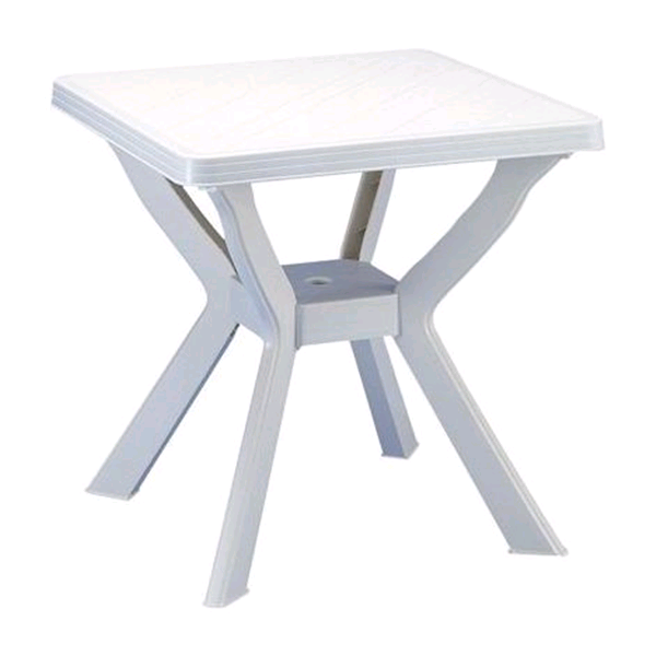 TAVOLO RESINA 80X80 NILO BIANCO