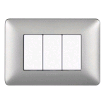 PLACCA BTICINO MATIX 3P SILVER