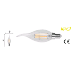 LAMPADA LED MAURER A FILAMENTO G45 FIAMMA 4,5W E14 2700K