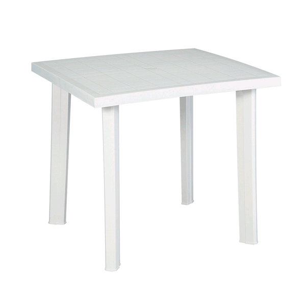 TAVOLO RESINA FIOCCO 80X75 BIANCO