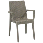SEDIA DAFNE CON BRACCIOLI RATTAN TORTORA