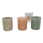 BICCHIERE PORTACANDELA TEALIGHT CON GLITTER H 7 X 6CM