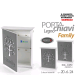 Portachiavi legno naturale albero della vita 20x6x24 cm