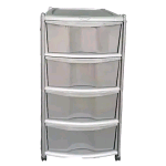CASSETTIERA VULCANO 4 CASSETTI SILVER C/RUOTE