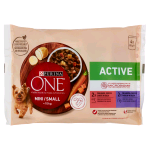 PURINA ONE ACTIVE IN SALSA 4 X 85GR. MANZO,PATATE E CAROTE