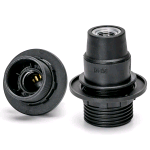 PORTALAMPADA E14 CON GHIERA NERO