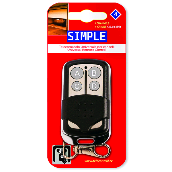 TELECOMANDO UNIVERSALE RADIOCOMADATO SIMPLE 4 433,92
