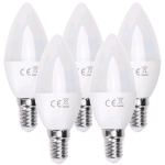 LAMPADA LED AIGO 5 PZ Oliva 6W E14 6400K SCT 