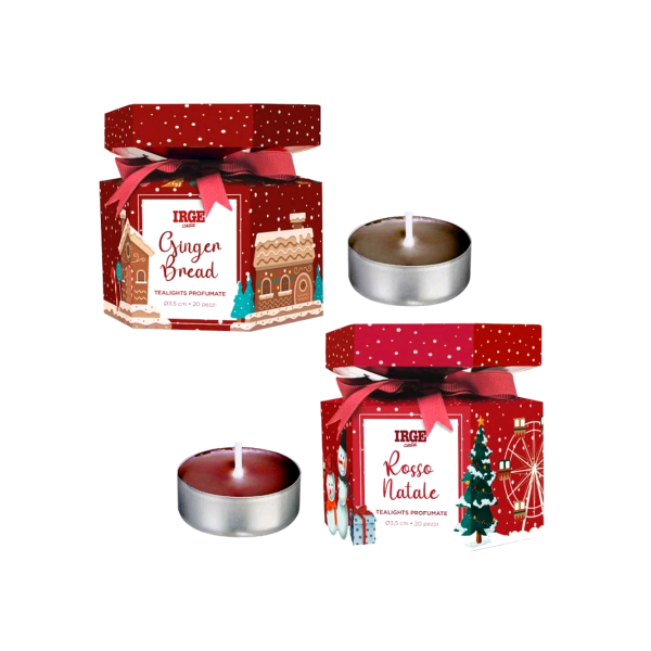 TEALIGHTS PROFUMATE PZ.20 IRGE ROSSO NATALE