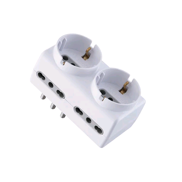 ADATTATORE 2 PRESE SCHUKO + 4 PRESE BIPASSO 16A