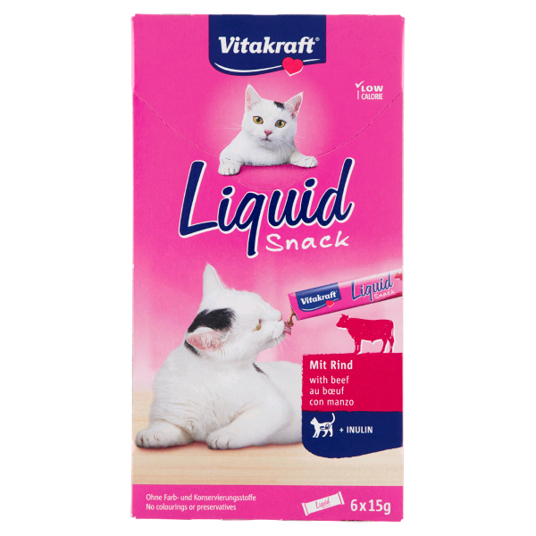 LIQUID SNACK VITAKRAFT 6X15G. MANZO