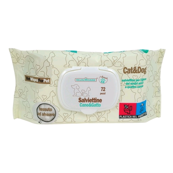 SALVIETTE PROFUMATE CANI E GATTI PZ.72 WELKHOME