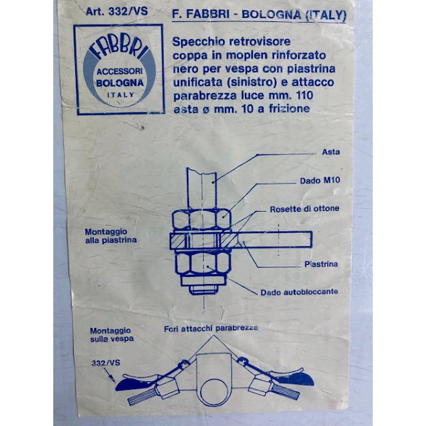 SPECCHIO PER MOTO FABBRI SX