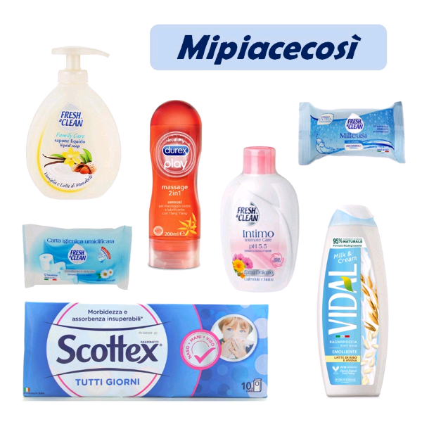 MIPIACECOSI' DUREX GEL+SAPONE LIQUIDO+INTIMO+SALVIETTE+DOCCIASCHIUMA