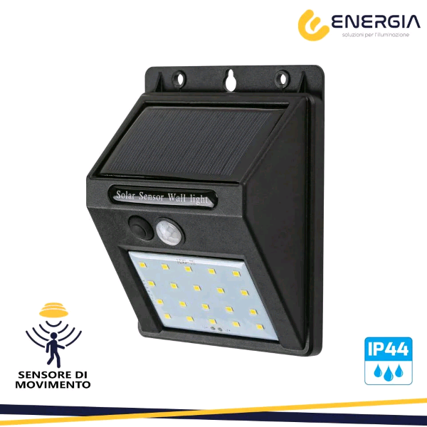 LAMPADA SOLARE ENERGIA CON SENSORE DI MOVIMENTO