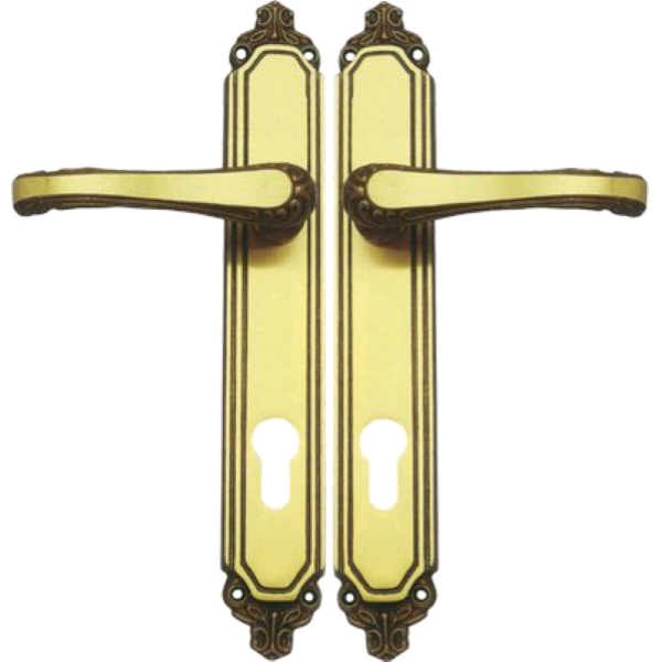 MANIGLIA EXPORT FORO YALE OTTONE/BRONZO