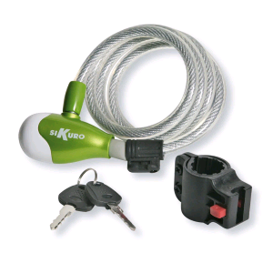 LUCCHETTO BICI CICLO FUNE ACCIAIO ASPIRALE CM.120