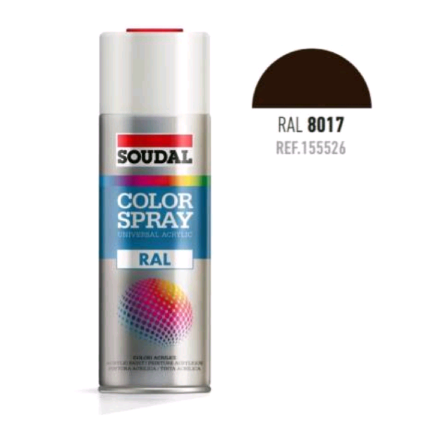 SPRAY SMALTO ACRILICO SOUDAL ML.400 MARRONE CIOCCOLATO RAL 8017