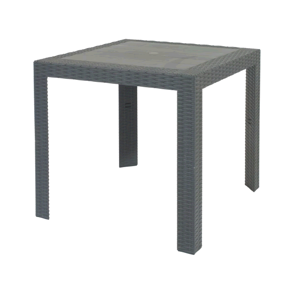 TAVOLO RESINA 80X80 SATURNO ANTRACITE
