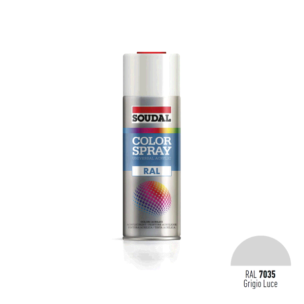 SPRAY SMALTO ACRILICO SOUDAL ML.400 GRIGIO CHIARO RAL 7035
