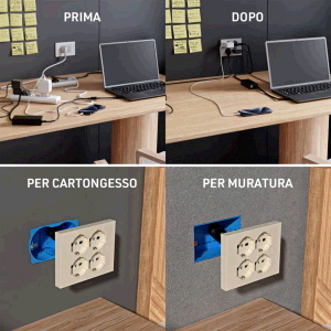 MULTIPRESA QUADRA INCASSO 4 PRESE NERA