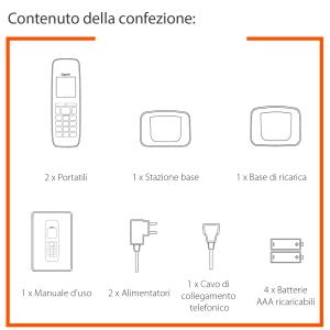 TELEFONO CORDLESS GIGASET PURE 120 DUO NERO