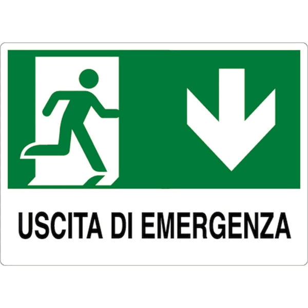 CARTELLO ALLUMINIO 30X20 USCITA DI EMERGENZA 