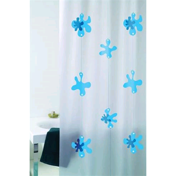 Prodotto: 2151068 - TENDA DOCCIA 240X200 PVC CON ANELLI SPOT CELESTE - NO  BRAND (CASA-ARREDO BAGNO-BOX-TENDE-TAPPETI-SALISCENDI-Box doccia - Tende  doccia)TENDA DOCCIA 240X200 PVC CON ANELLI SPOT CELESTE